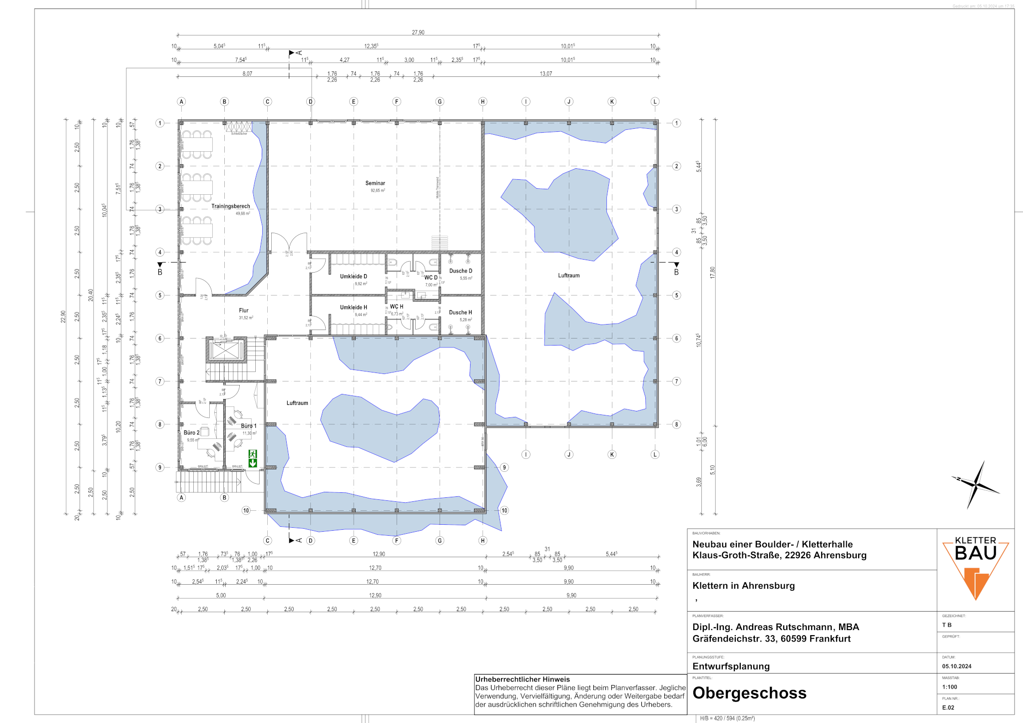 Klettern in Ahrensburg - Gestaltungsentwurf Obergeschoss