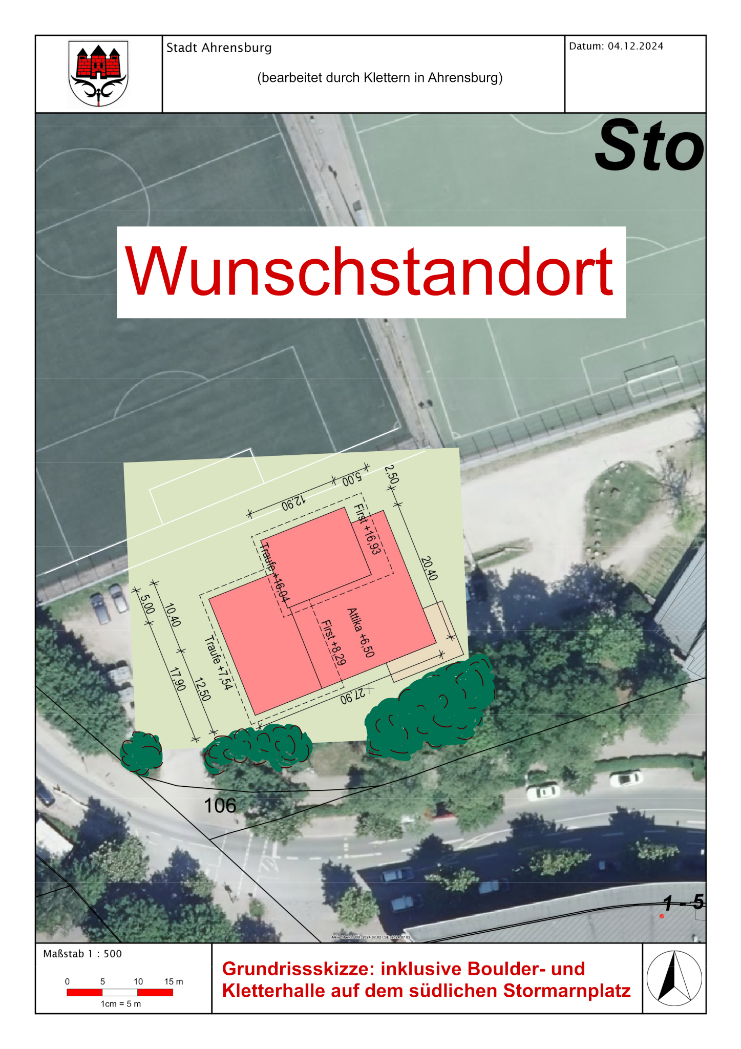 Klettern in Ahrensburg - Gestaltungsentwurf Stormarnplatz